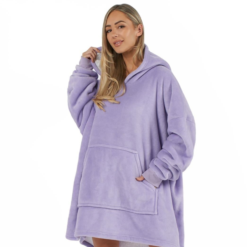 Aeroflux© Premium Hoodie Blanket Oversized Ultra Plush Sherpa Giant Big Hooded Sweatshirt DPD2