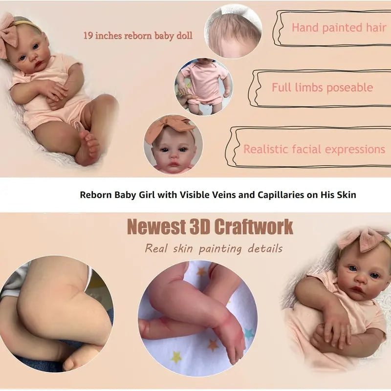 Aeroflux Reborn Baby Doll – Realistic Handmade Vinyl Newborn Girl