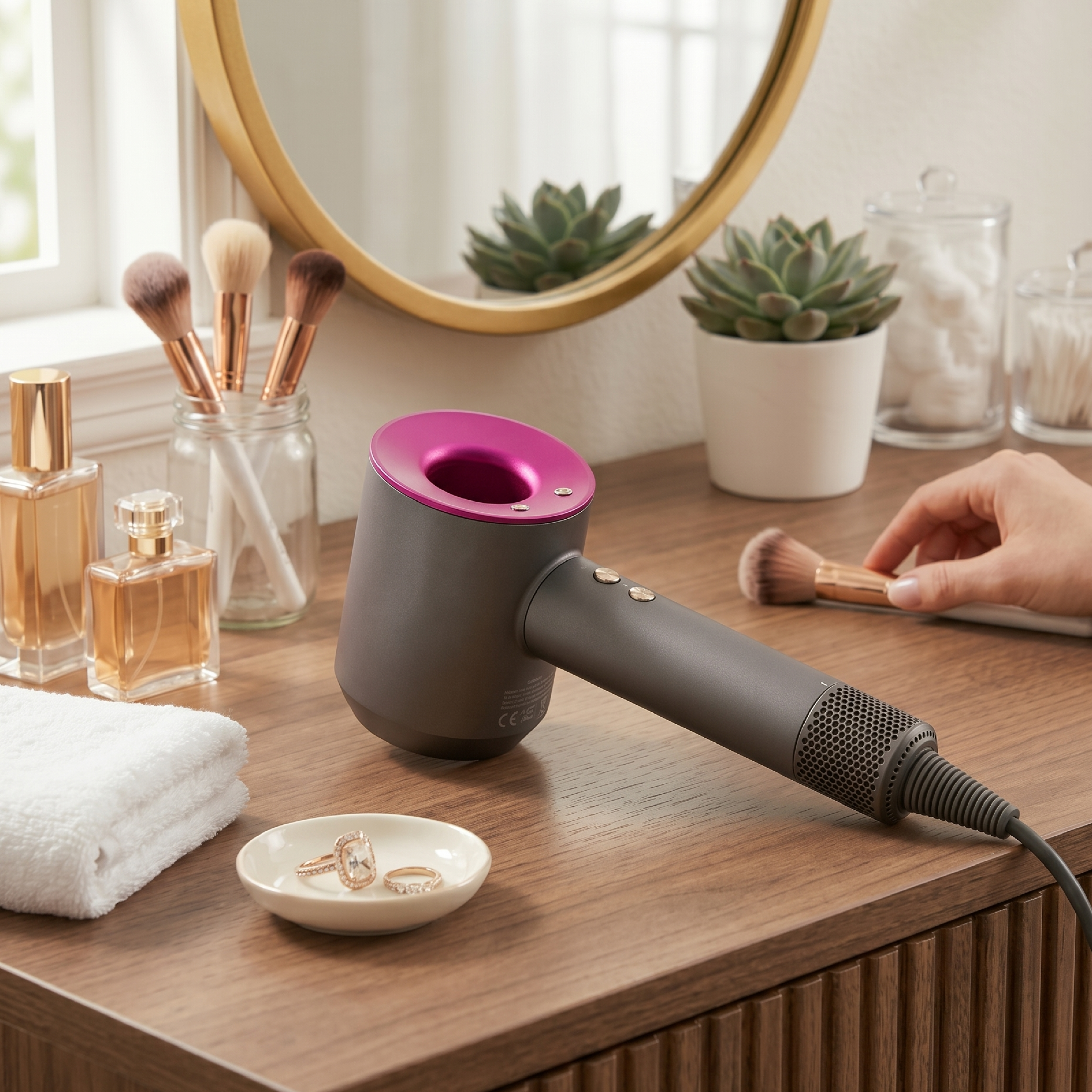 Aeroflux 5-in-1 Hot & Cold Air Hair Dryer: Ionic Technology & 6 Attachments
