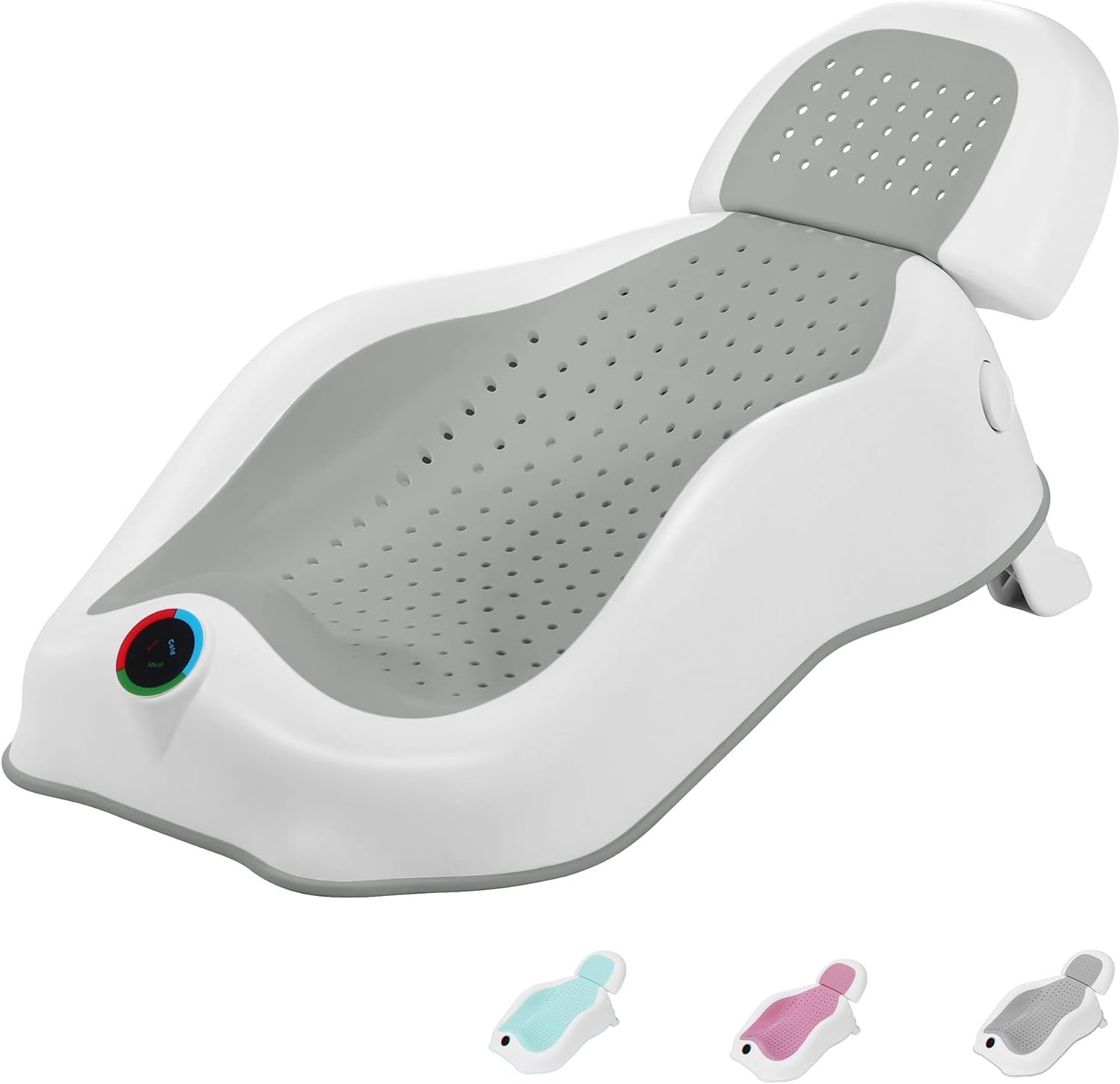Aeroflux Collapsible Baby Bath Support Seat with Built-in Thermometer