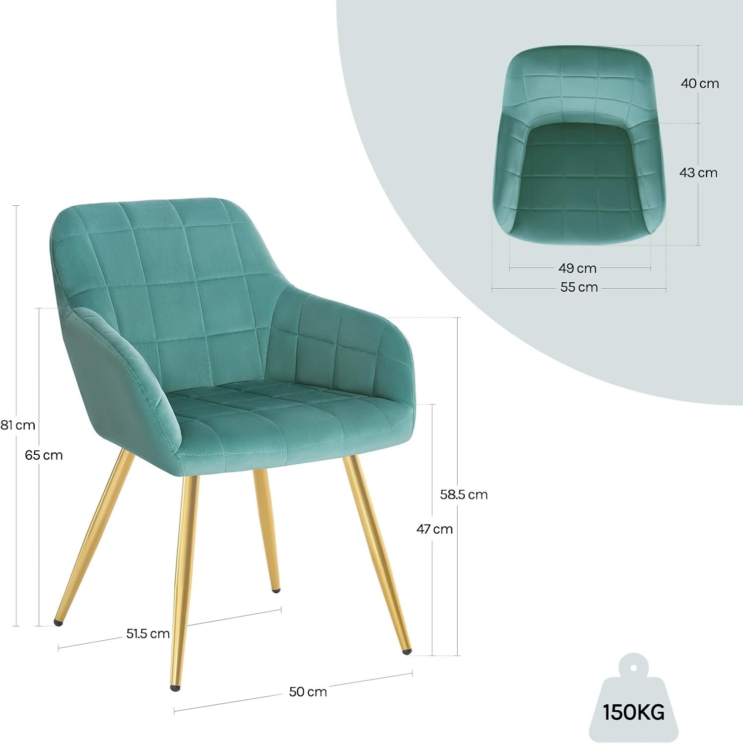 Aeroflux Velvet Armchairs with Padded Seat and Metal Legs β Comfortable, Stylish Dining Chairs for Your Home