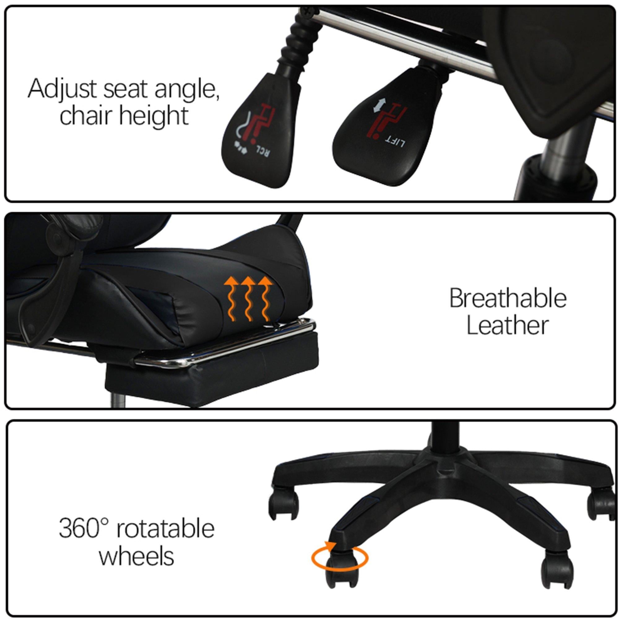 Aeroflux© Racing 360 Degree Reclining Swivel Gaming Chair: The Ultimate Gaming Throne