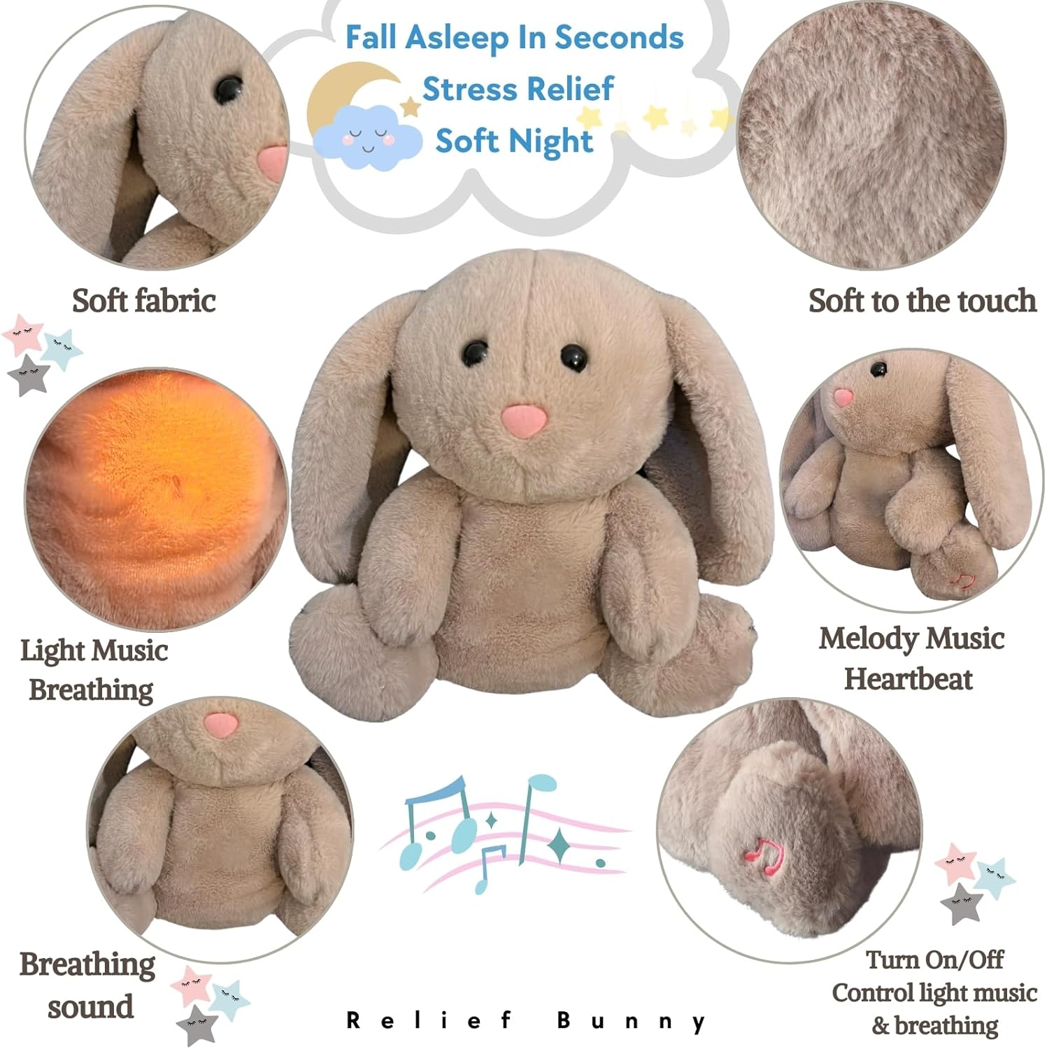 Aeroflux Relief Heartbeat Animal Teddy – Soothing Sleep Companion with Breathing Motion & Nightlight