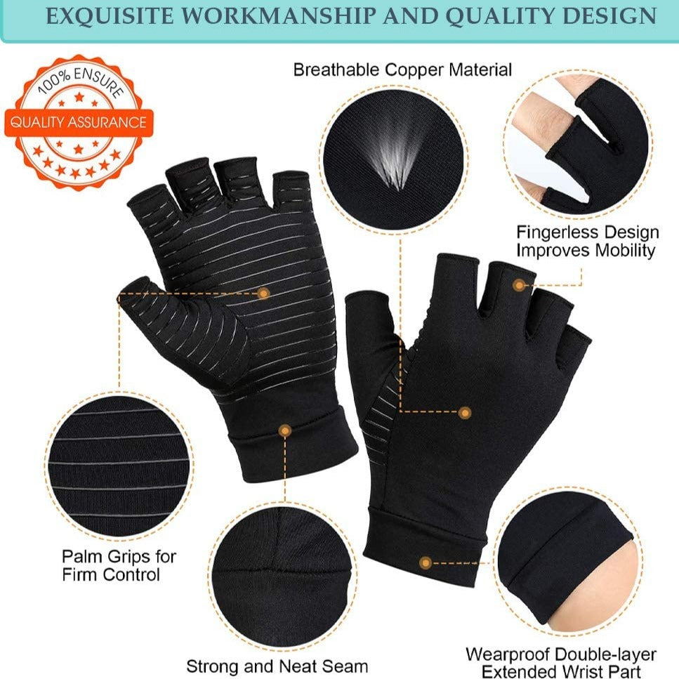Aeroflux© Premium Copper Infused Arthritis Gloves: No More Pain DPD2