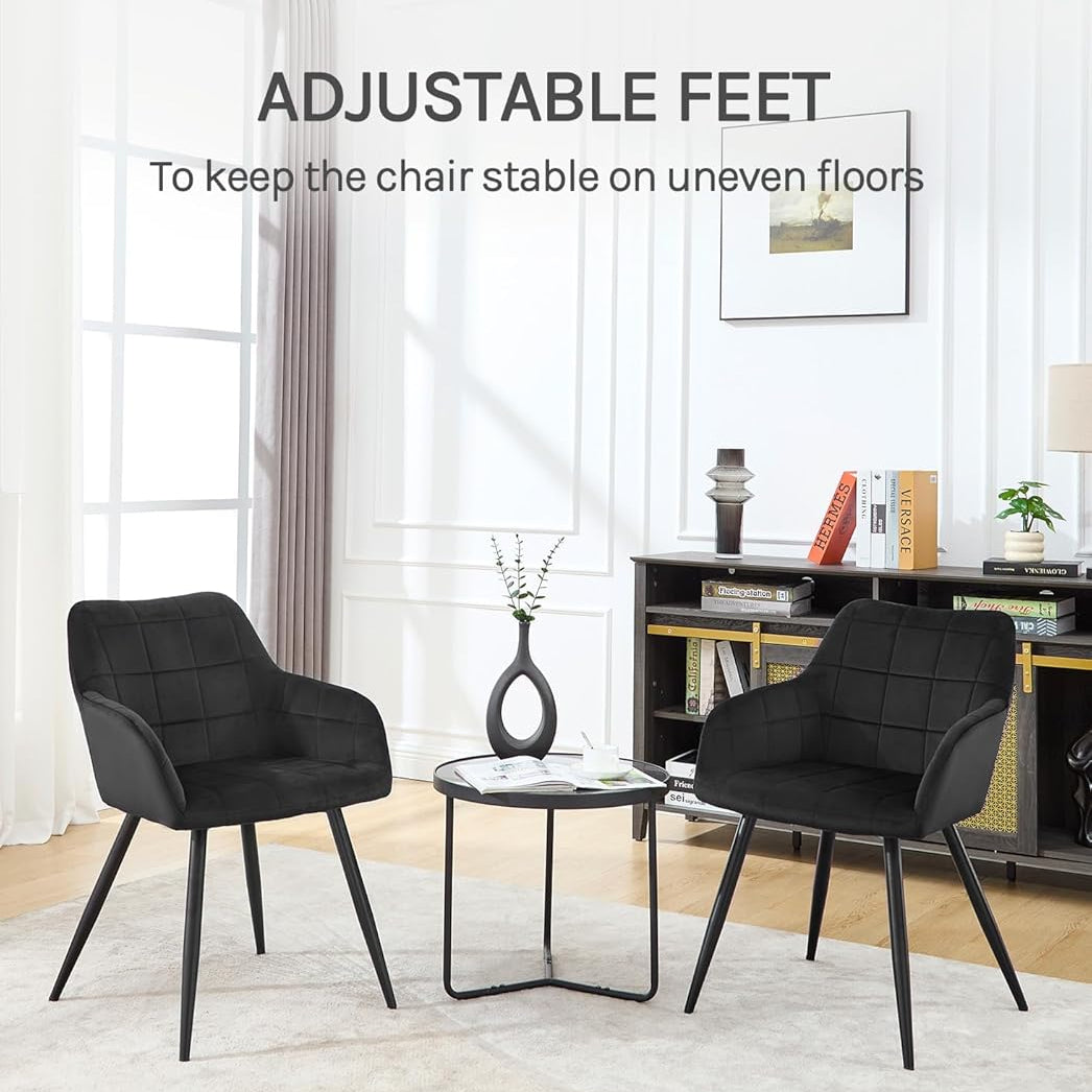 Aeroflux Velvet Armchairs with Padded Seat and Metal Legs β Comfortable, Stylish Dining Chairs for Your Home