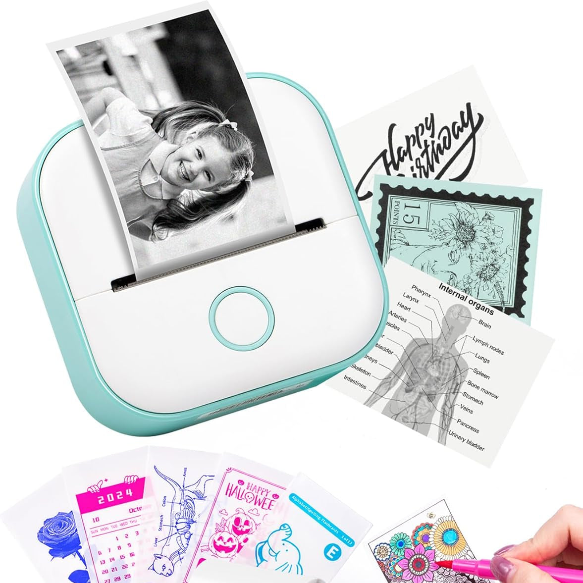 Aeroflux Mini Sticker Printer – Portable Wireless Bluetooth Label & Photo Maker