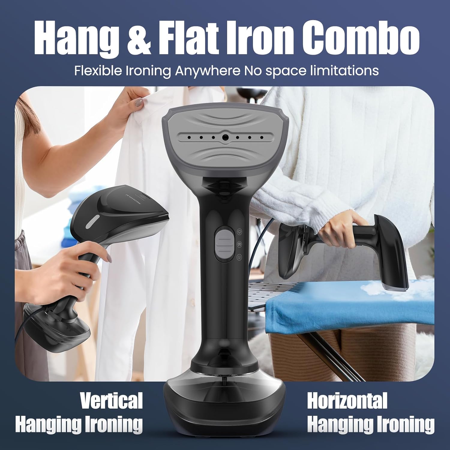 Aeroflux© Handheld Fabric Steamer – 1800W with Fast Ceramic Heat-Up Plate & 2-in-1 Ironing