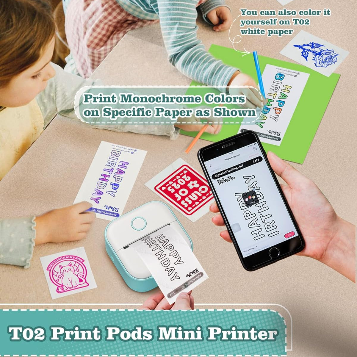 Aeroflux Mini Sticker Printer – Portable Wireless Bluetooth Label & Photo Maker