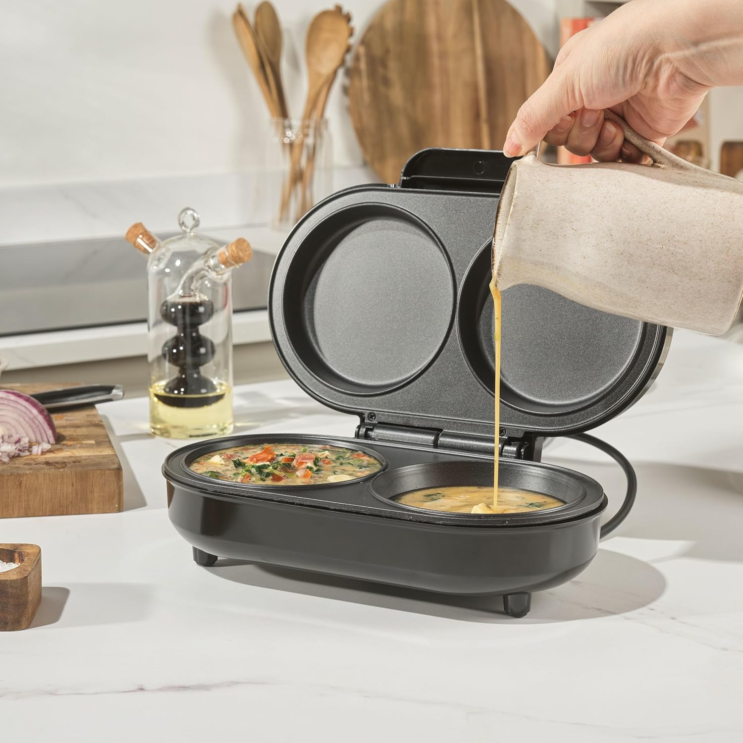 Aeroflux Electric Omelette Maker – Dual Non-Stick Cooker for Quick & Easy Breakfasts