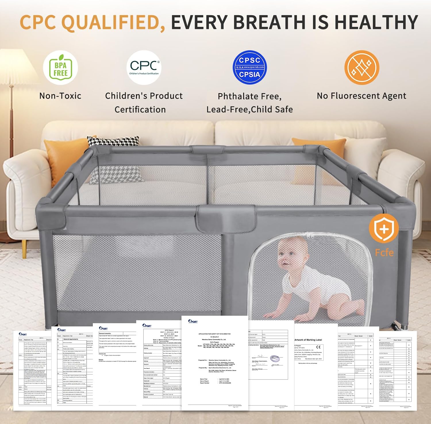 AeroFlux Foldable Baby Playpen – Safe, Spacious & Stylish Playtime