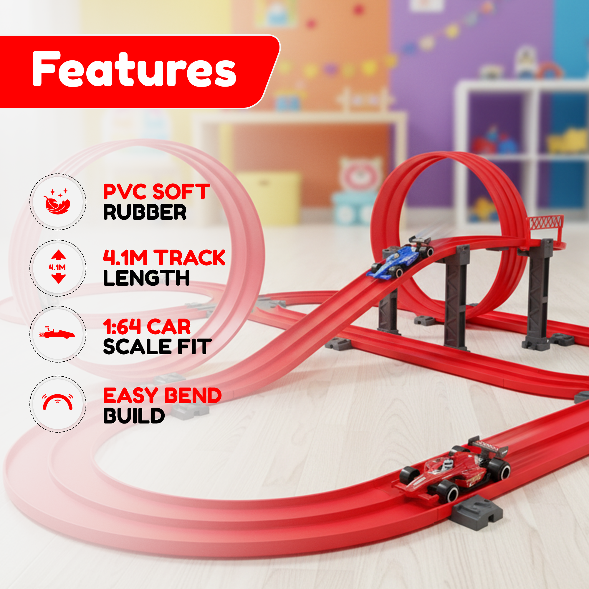 Aeroflux© Super Fun Flexible Car Race Track - Best Gift