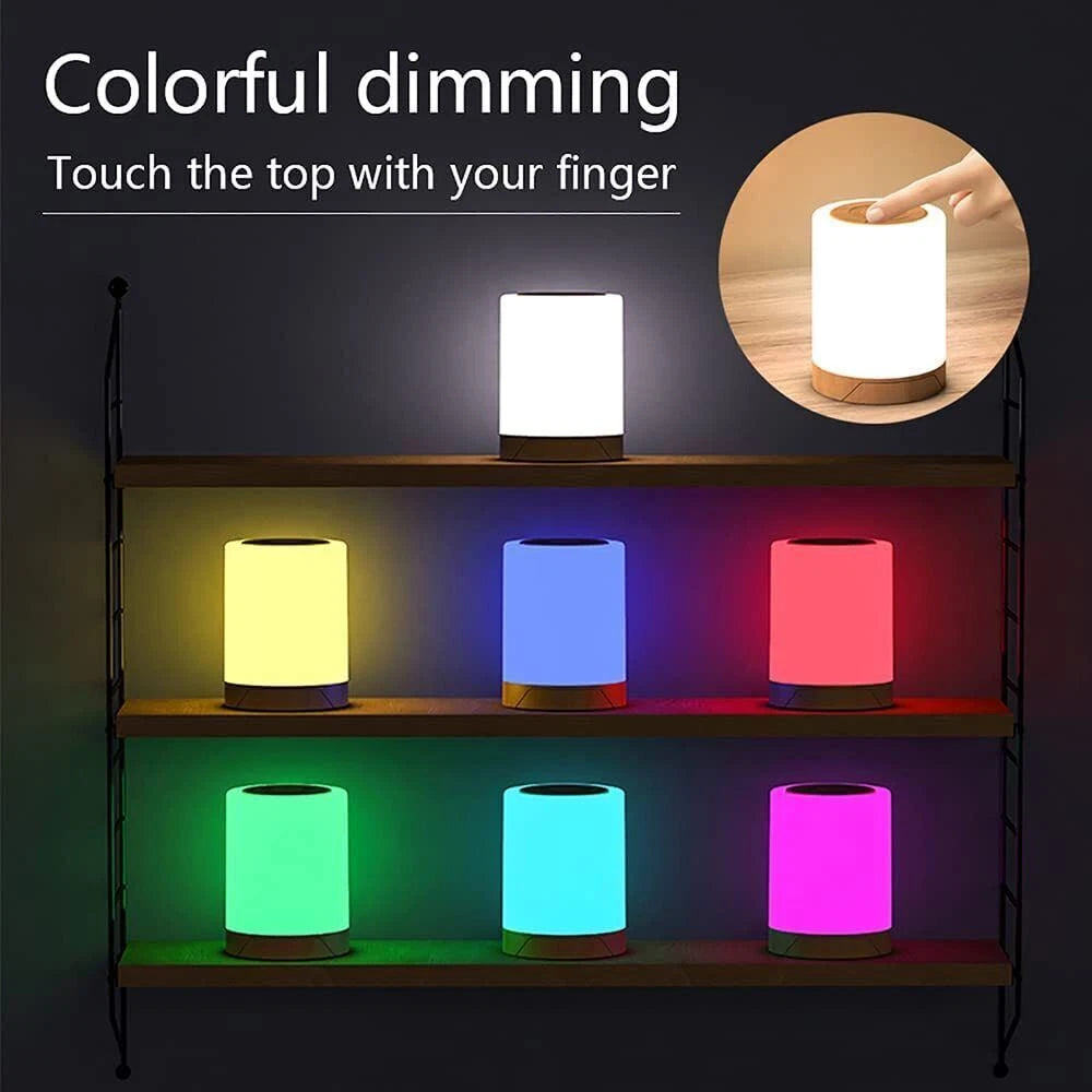 Aeroflux Touch-Control LED Night Light – Rechargeable, Multicolour, Dimmable Bedside Lamp