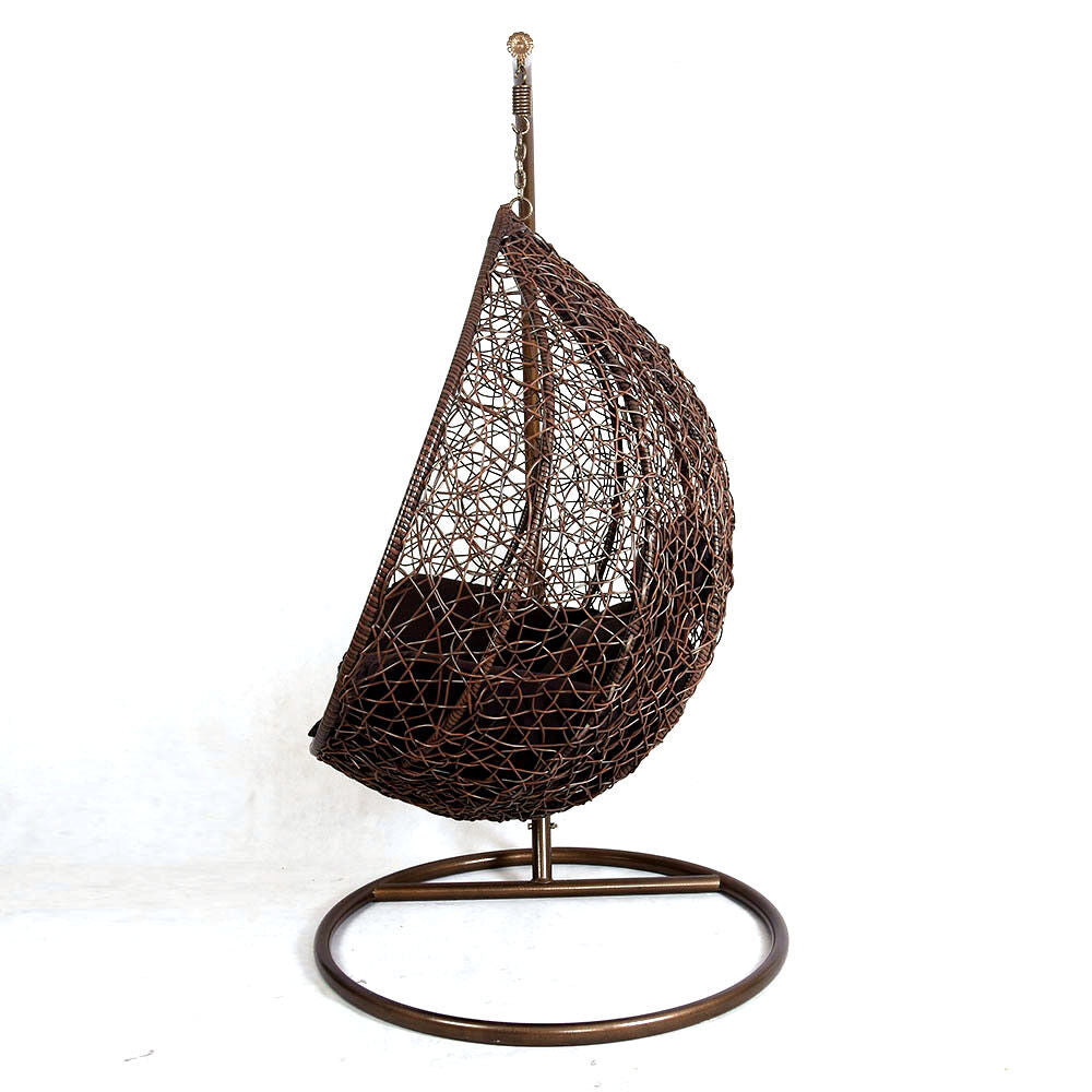 Aeroflux© Luxury Rattan Swing Egg Chair with Premium Cushions