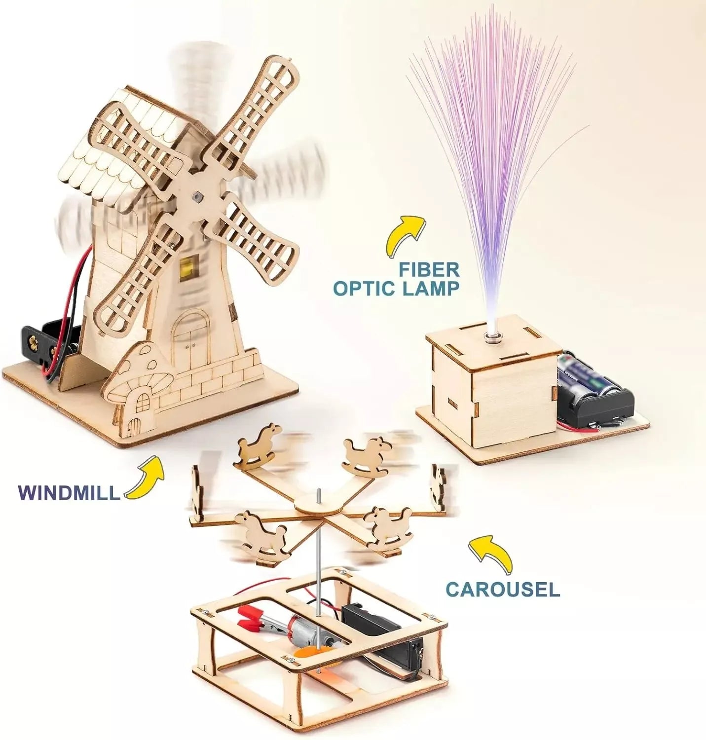 Aeroflux© 5-in-1 DIY STEM Wood Craft Kit – Educational Science Projects for Kids