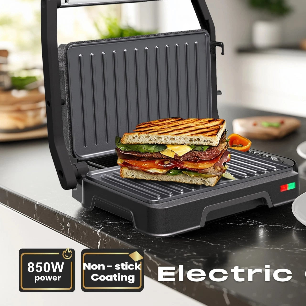 Aeroflux Health Press & Grill Pro – Non-Stick Toastie Maker and 180° Tabletop Grill