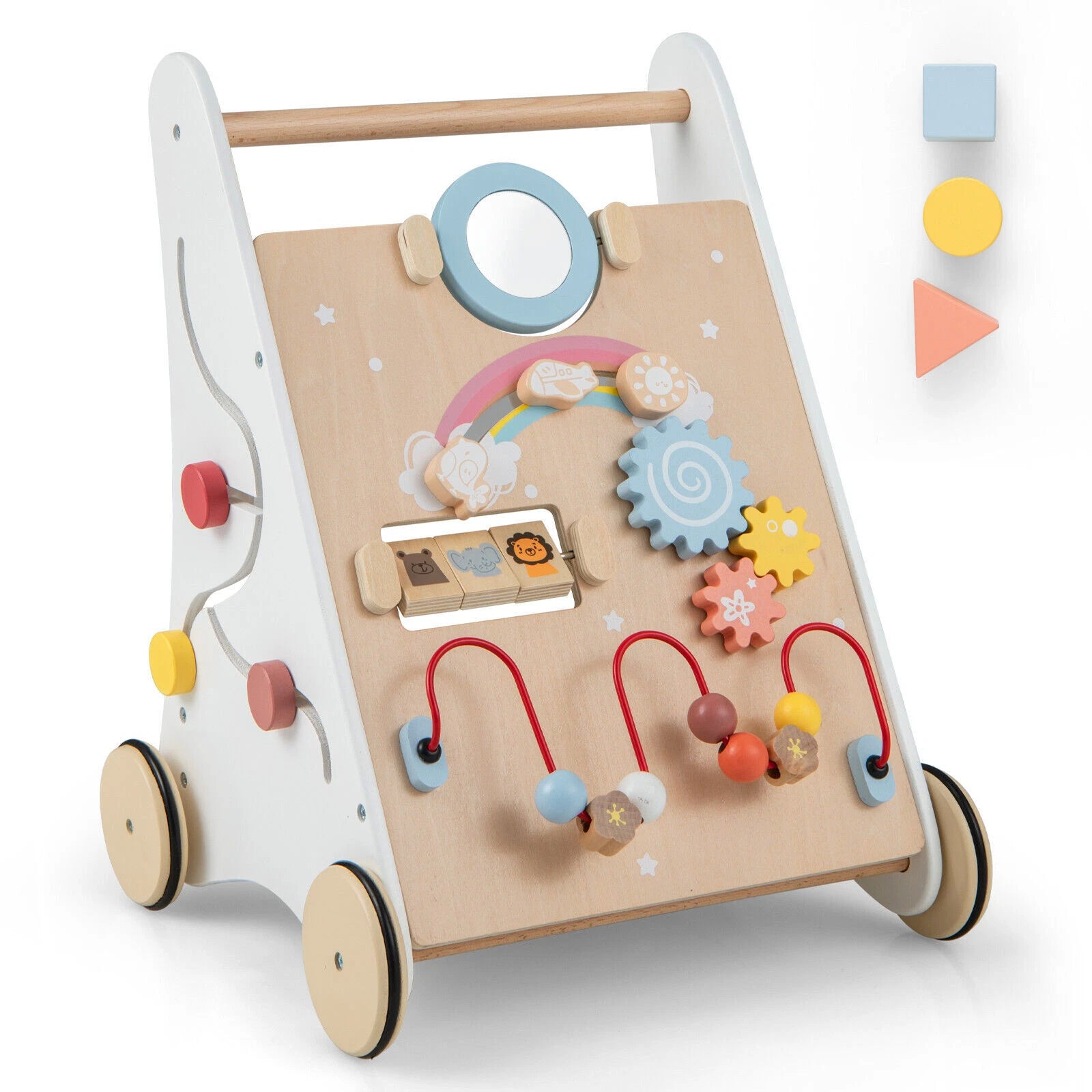 Aeroflux® Premium Wooden Baby Walker – 10-in-1 Learning Activity Center
