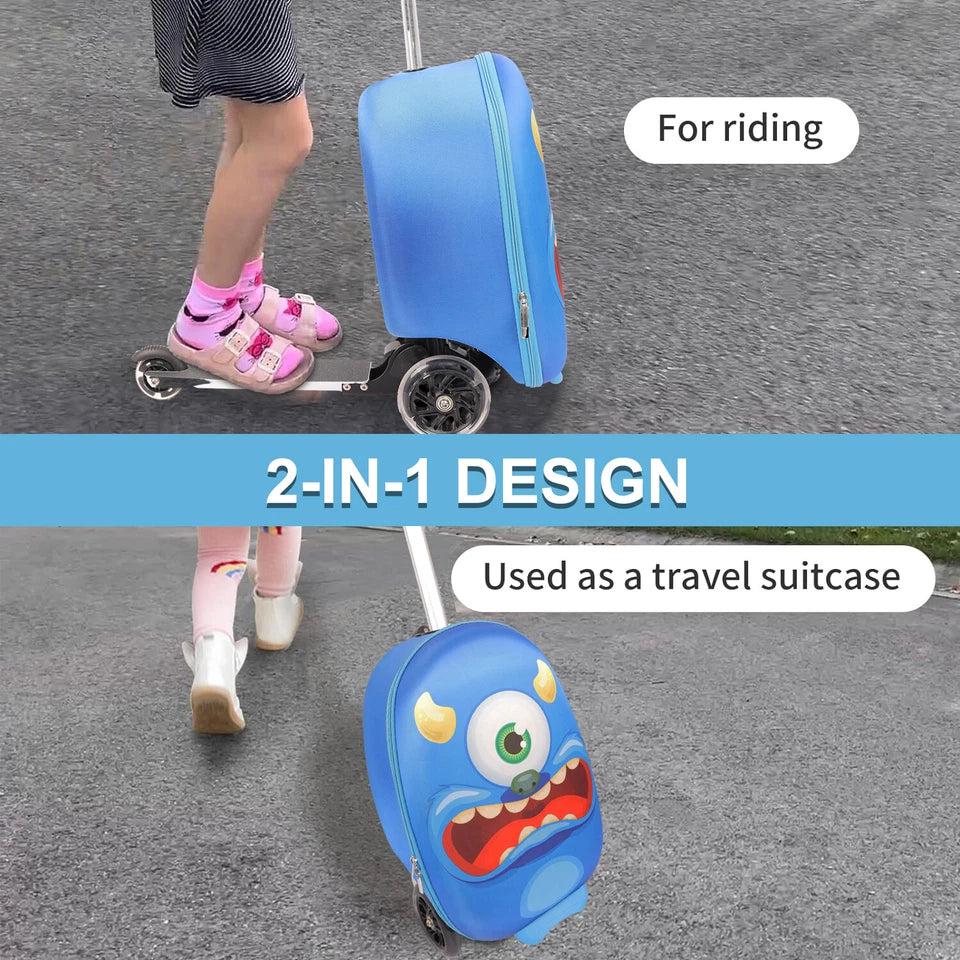 Aeroflux Kids 2-in-1 Ride-On Scooter Suitcase – Travel Made Fun for Little Explorers