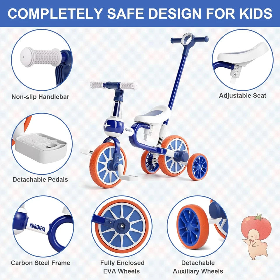 Aeroflux© 5-in-1 Balance Bike & Tricycle for Kids – Adjustable & Safe Design