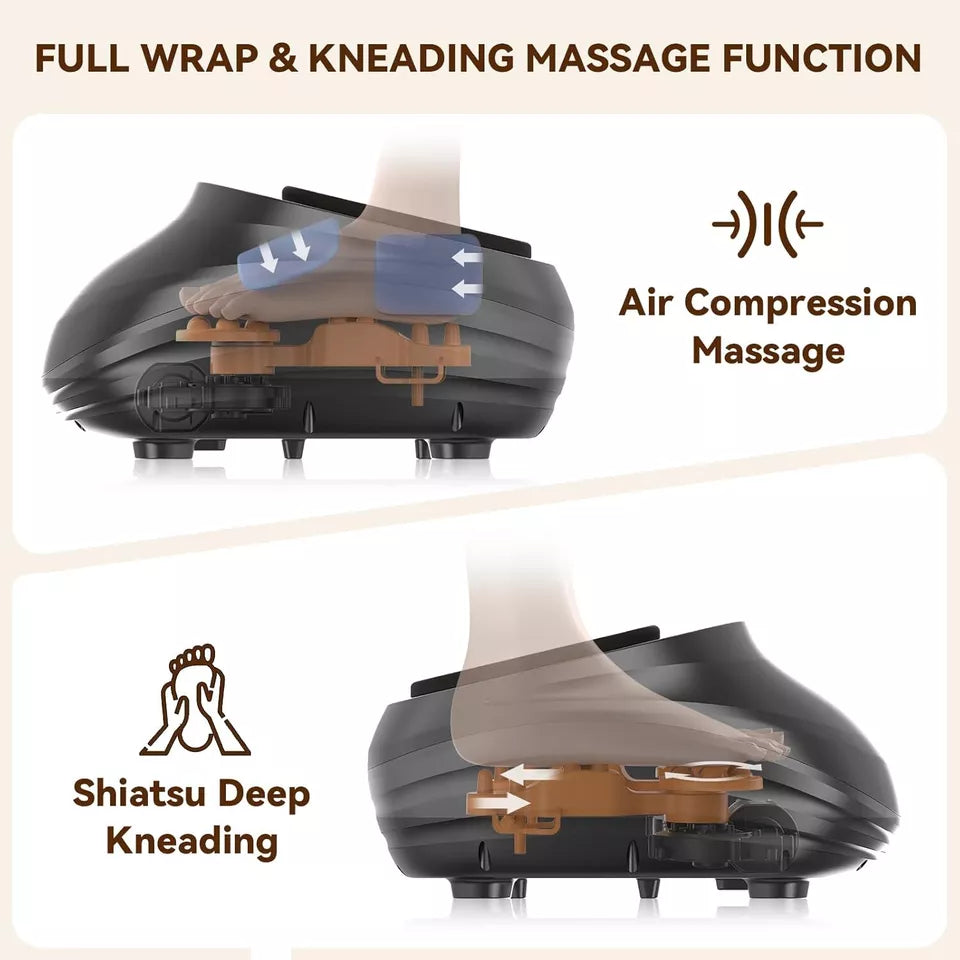 Aeroflux© Shiatsu Foot Massager with Heat & Air Compression – Deep Kneading Relief