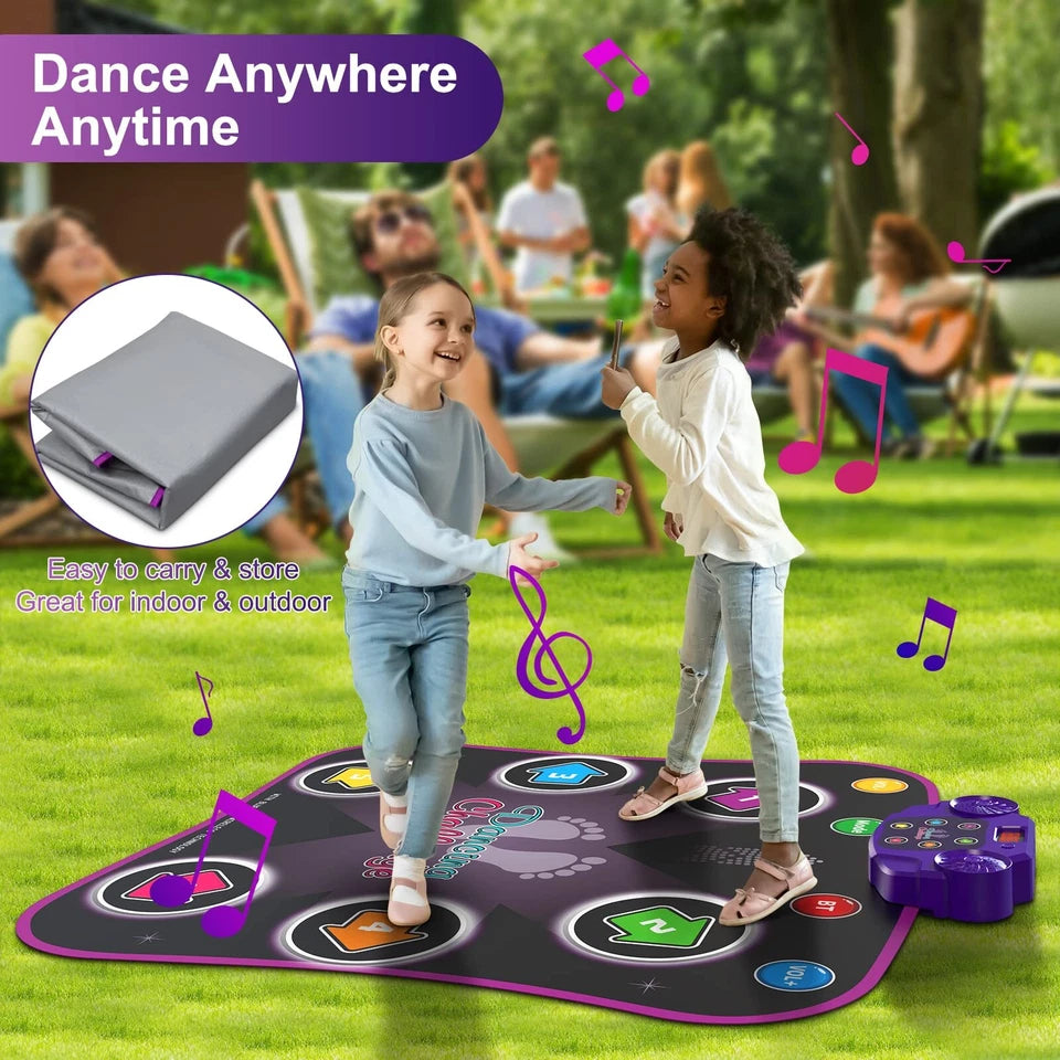 Aeroflux Bluetooth Dance Mat – LED Musical Play Pad for Kids (Ages 3–10)