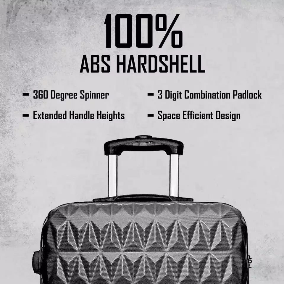 Aeroflux© Lightweight 4-Wheel ABS Hard Shell Travel Trolley Luggage (Medium 24")