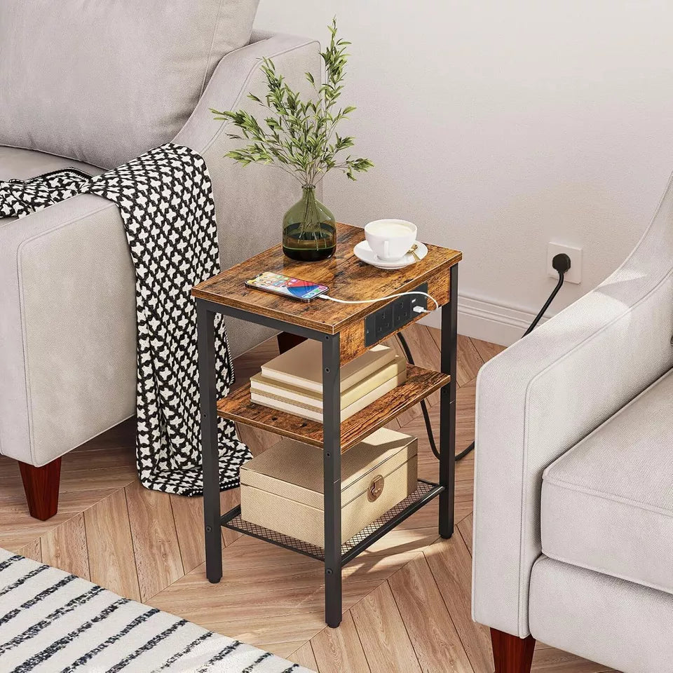 Aeroflux Slim Side Table with Built-in Charging Station