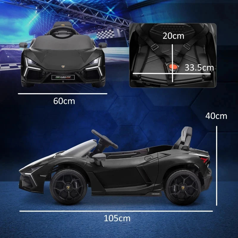 Aeroflux® Lamborghini Licensed Kids Electric Ride-On Car – Butterfly Doors, Remote Control, Music & Lights (Ages 3–8)