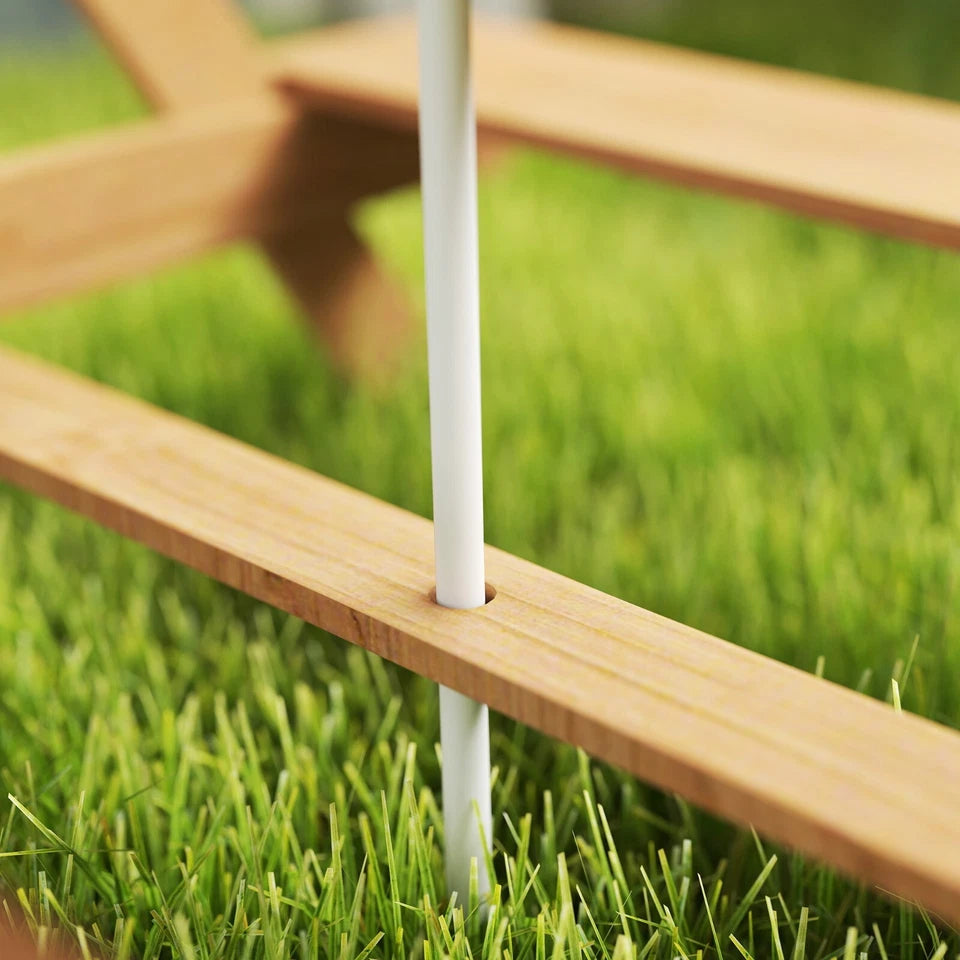 Aeroflux Kids Outdoor Picnic Table with Benches, Sand & Water Play Bins, and Adjustable Parasol