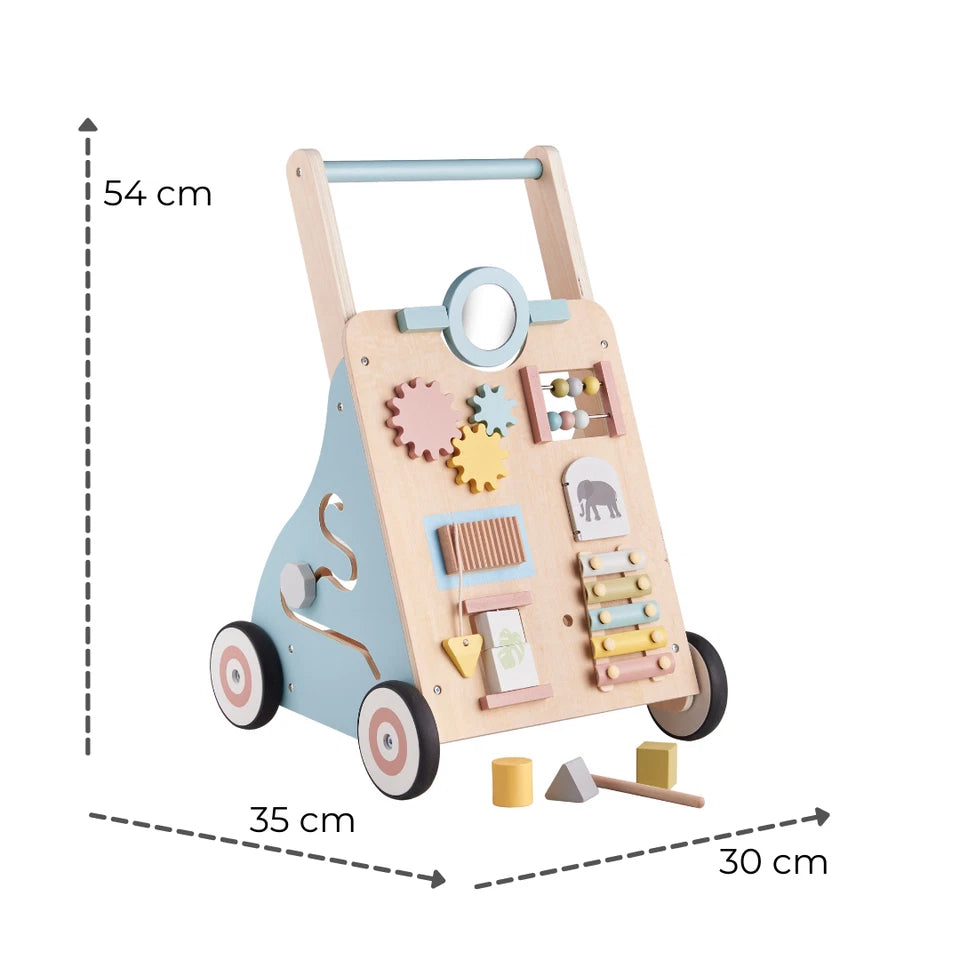 Aeroflux® Premium Wooden Baby Walker – 10-in-1 Learning Activity Center