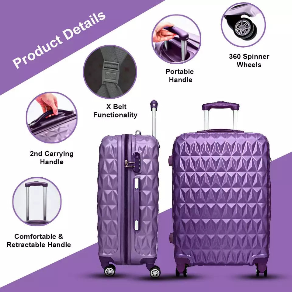Aeroflux© Lightweight 4-Wheel ABS Hard Shell Travel Trolley Luggage (Medium 24")