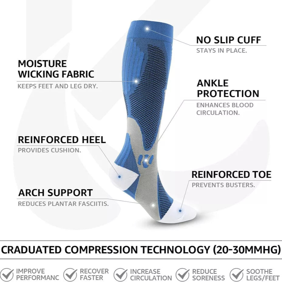 Aeroflux High Compression Socks – 20–30 mmHg Graduated Support