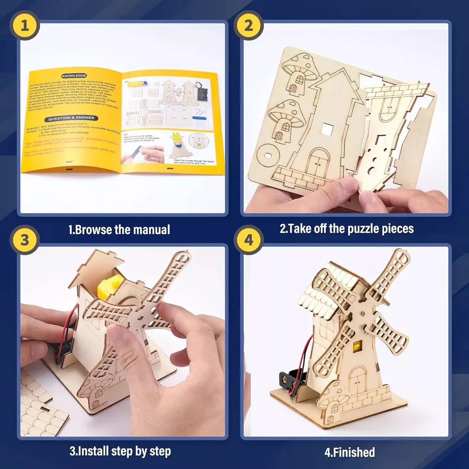 Aeroflux© 5-in-1 DIY STEM Wood Craft Kit – Educational Science Projects for Kids