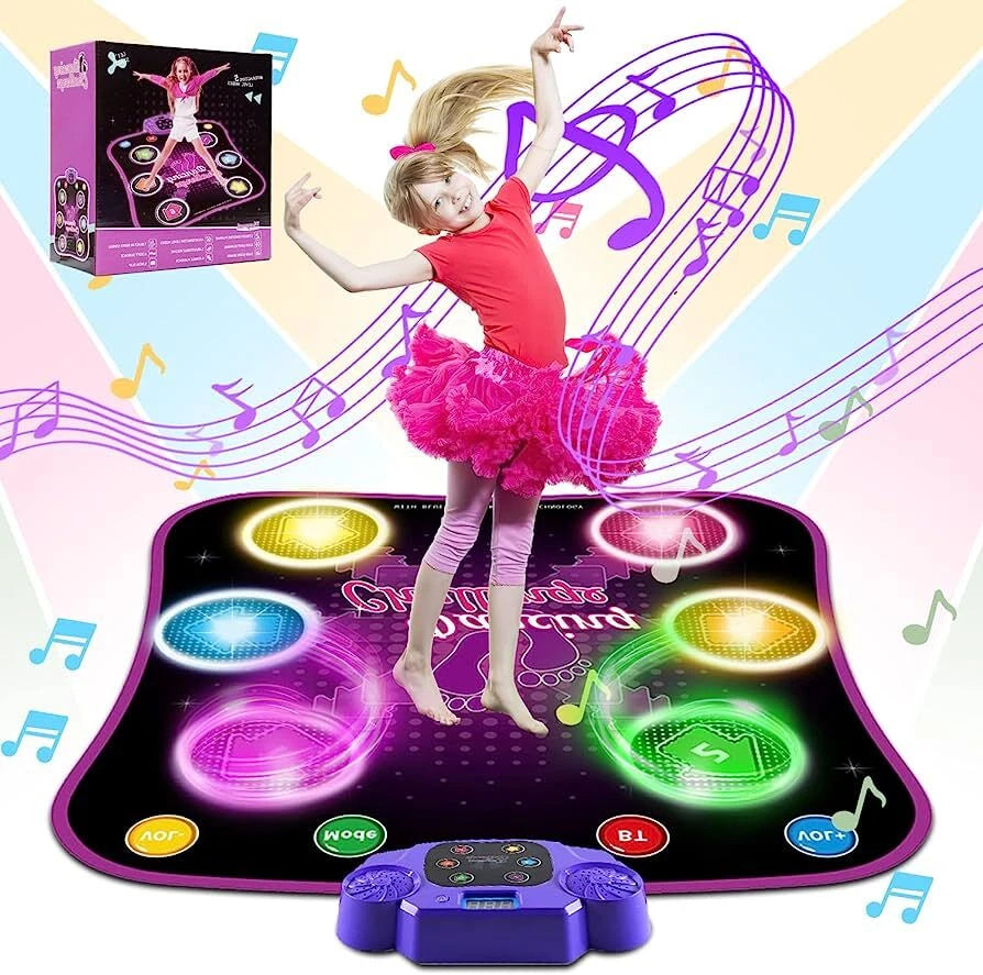 Aeroflux Bluetooth Dance Mat – LED Musical Play Pad for Kids (Ages 3–10)
