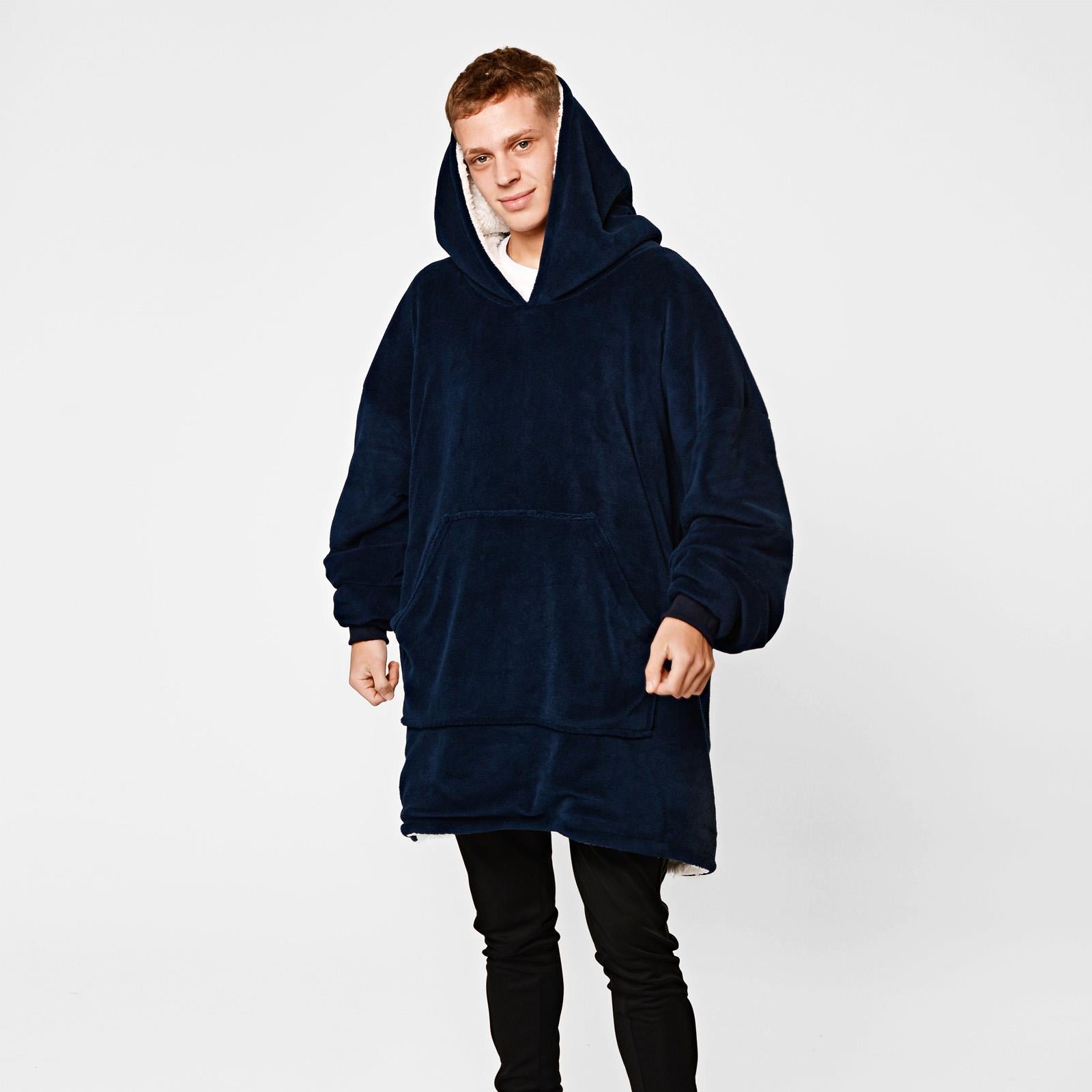 Aeroflux© Premium Hoodie Blanket Oversized Ultra Plush Sherpa Giant Big Hooded Sweatshirt DPD1