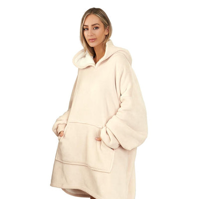 Aeroflux© Premium Hoodie Blanket Oversized Ultra Plush Sherpa Giant Big Hooded Sweatshirt