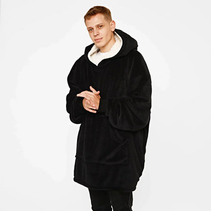 Aeroflux© Premium Hoodie Blanket Oversized Ultra Plush Sherpa Giant Big Hooded Sweatshirt DP2