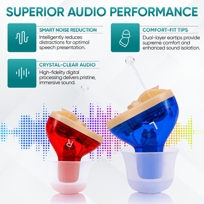 Premium Rechargeable Invisible Hearing Aids (In Ear & 1 Year Free Warranty)