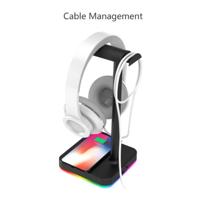Aeroflux RGB Headphone Stand with Wireless Charger