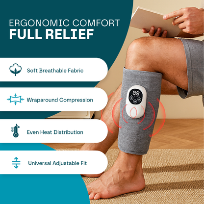 Aeroflux® Cordless Leg & Calf Massager w/ Heat: Air Compression Therapy, 3 Modes, Rechargeable Design
