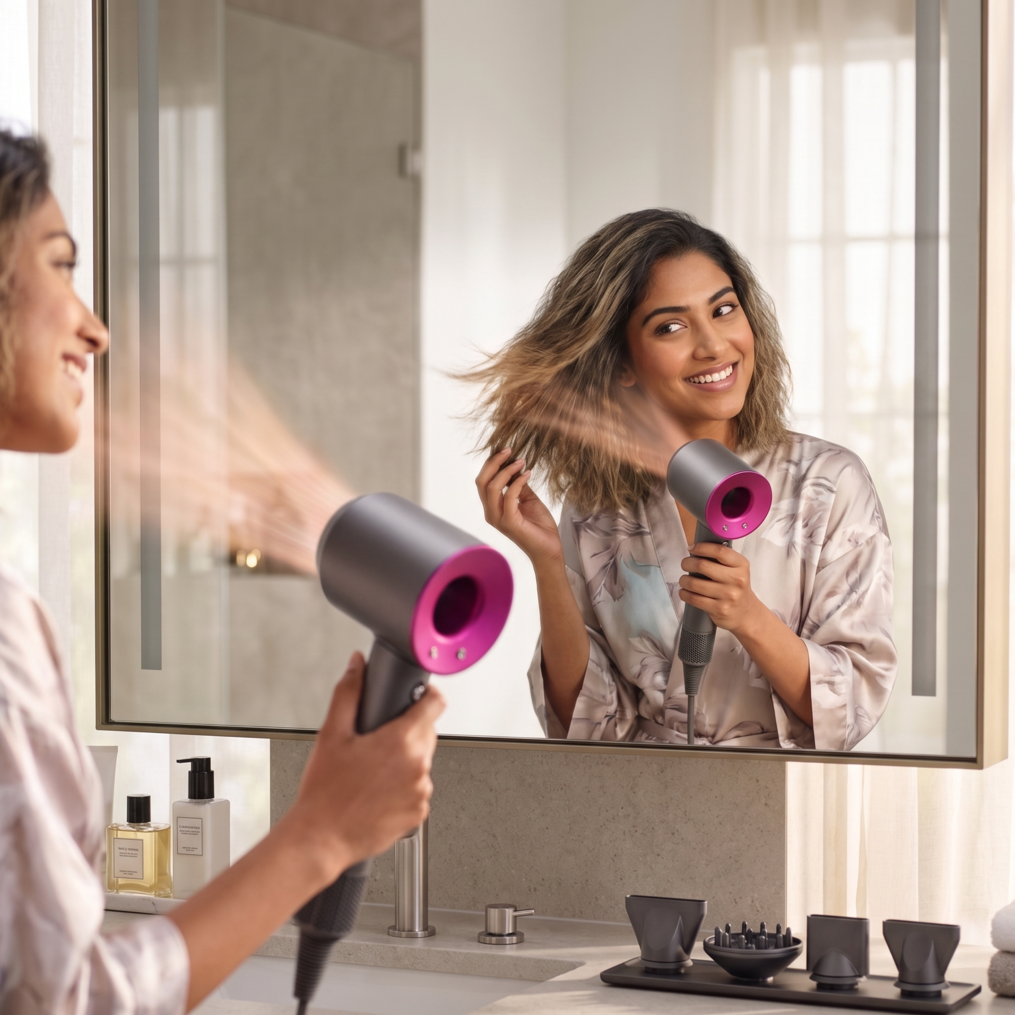Aeroflux 5-in-1 Hot & Cold Air Hair Dryer: Ionic Technology & 6 Attachments