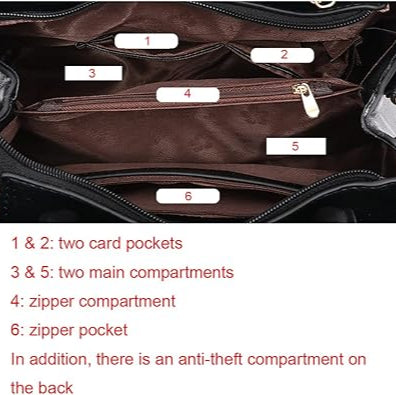 Aeroflux Women’s Embroidered Top Handle & Shoulder Bag – Elegant PU Leather Shopper with Detachable Strap