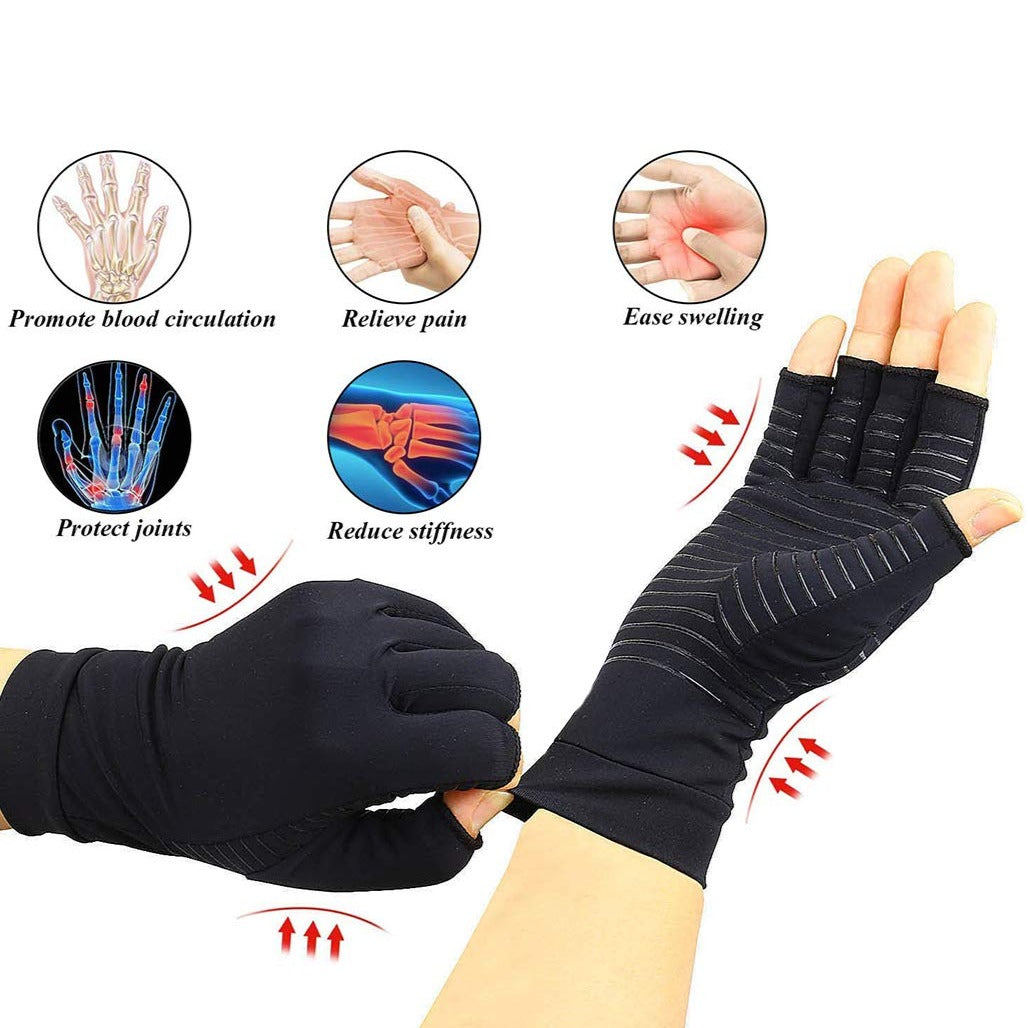 Aeroflux© Premium Copper Infused Arthritis Gloves: No More Pain DP1