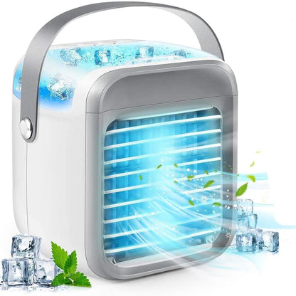 Aeroflux Ultra Mini 3-in-1 Rechargeable Personal Air Conditioner – Air Cooler, Humidifier & Purifier with LED Mood Light