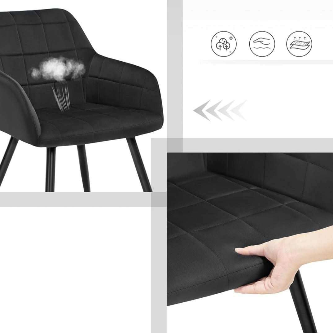 Aeroflux Velvet Armchairs with Padded Seat and Metal Legs – Comfortable, Stylish Dining Chairs for Your Home
