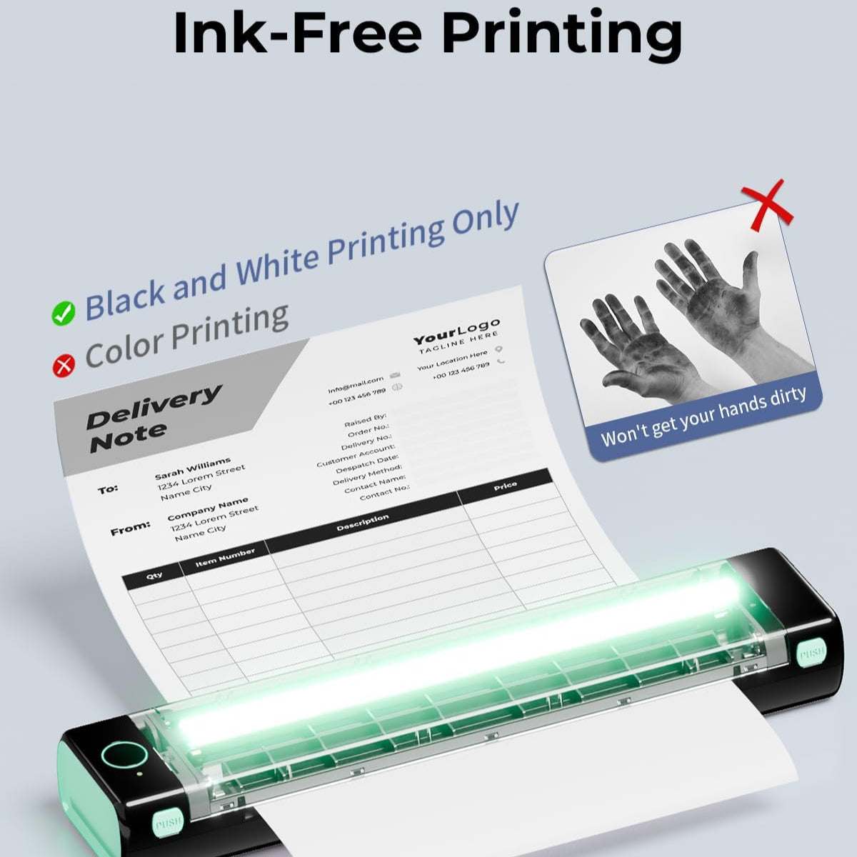 Aeroflux M08F Wireless Portable A4 Thermal Printer – Inkless, Effortless, On-the-Go
