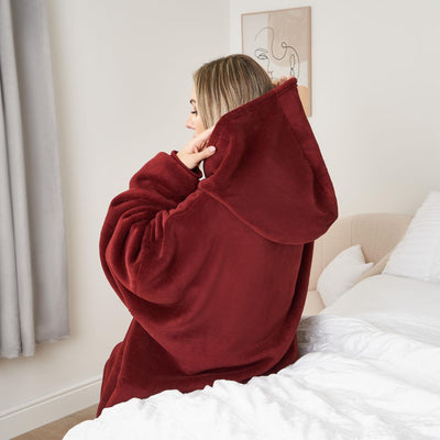 Aeroflux© Premium Hoodie Blanket Oversized Ultra Plush Sherpa Giant Big Hooded Sweatshirt