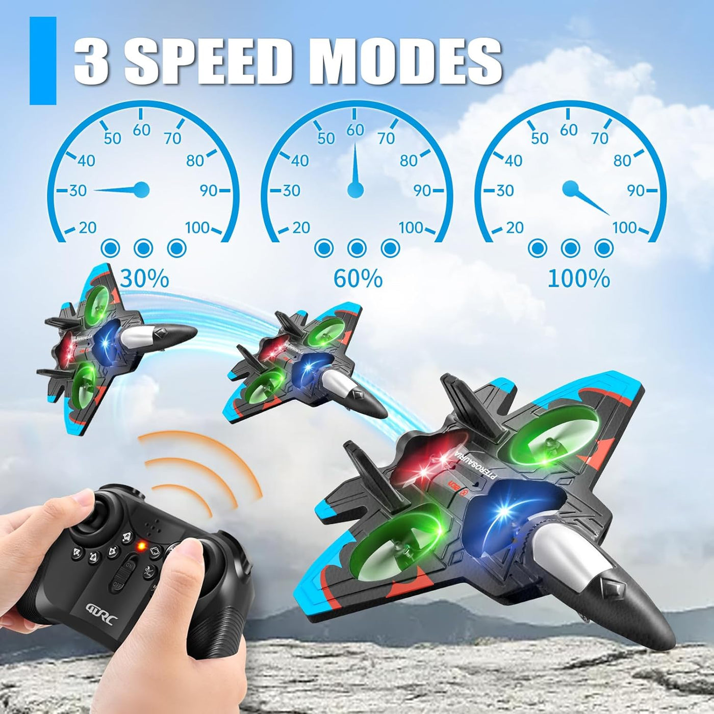 Aeroflux RC Jet Plane Glider – 2.4G Remote Control Stunt Aircraft with LED