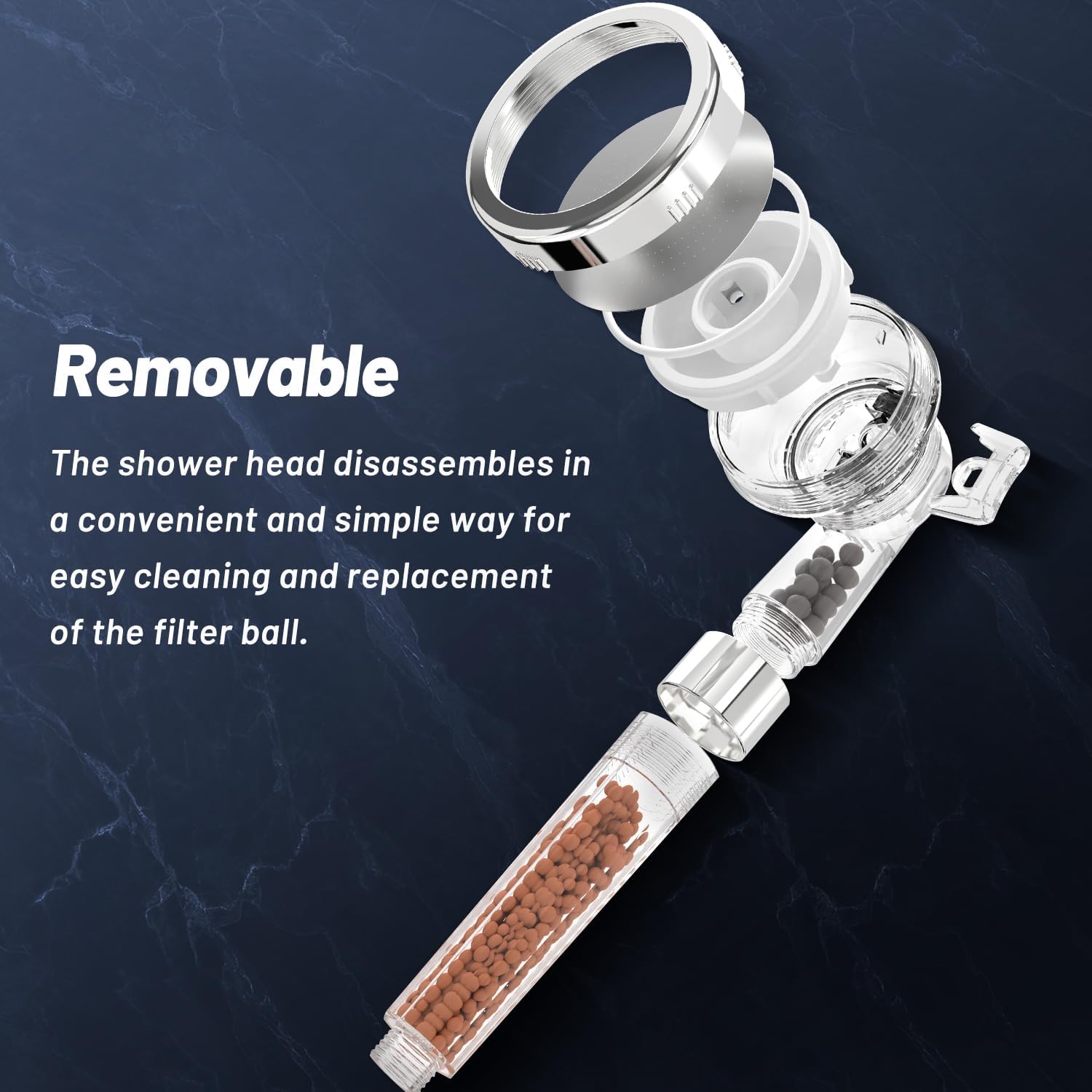 Aeroflux 3-Mode High-Pressure Water-Softening Shower Head with Mineral Filtration