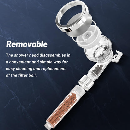 Aeroflux 3-Mode High-Pressure Water-Softening Shower Head with Mineral Filtration