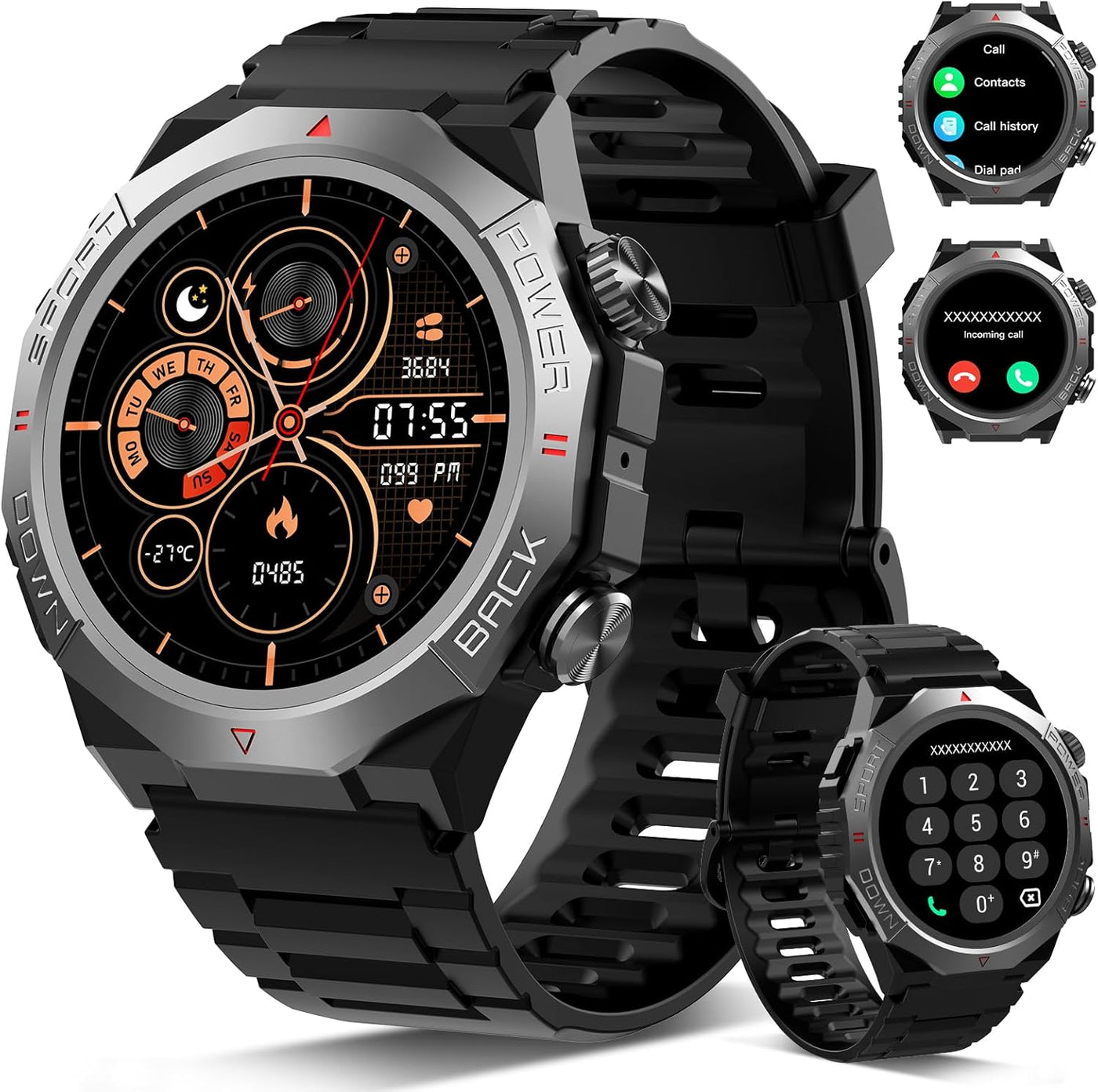 Aeroflux W50 Pro Series – Rugged Smartwatch for Men